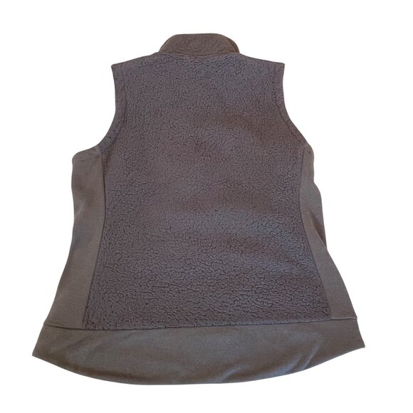 The North Face Gray Sherpa Fleece Zip-Up Vest Womens Large Highly Piling Purple - Picture 11 of 11